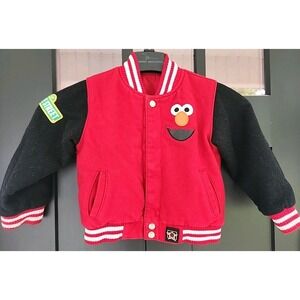 Vintage Sesame Street Elmo Full‎ Zip Puffy/ Rain Coat Reversible Size 3 Toddler